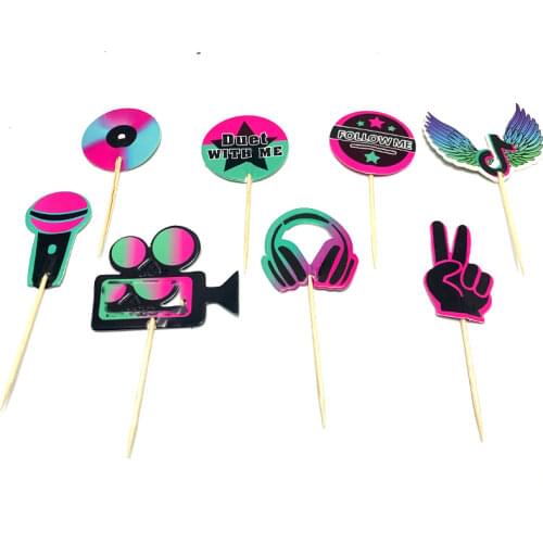 240pcs/lot Boys Baby Shower Decorate Happy Birthday Events Party Kids Favors Video Theme Cupcake Cake Toppers With Sticks