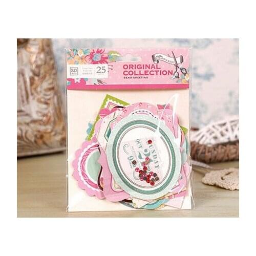 25pcs love message Foil Gold Paper SD Die Cut paper for DIY Scrapbooking Card Making Crafts /photo album Decoration