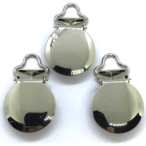 25pcs Small Loop 5mm Silver Color Suspender Clips Pacifier Clips Rack Plating EN 12586