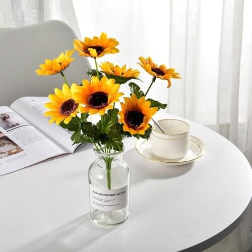 7 Heads/Bouquet Artificial Flowers Sunflower Decoration Flower Silk Simulation Flower Party Wedding Home Party Decor