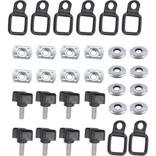 8 Sets Thumb Screw Nut Hardtop Bolts Screws T Shape Black Head Hard Top Quick Removal Fastener for Jeep Wrangler 1995-2018