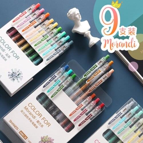 9/18/36Pcs/Set Color Morandi Gel Pen 0.5mm Small Fresh Retro Press Creative Hand Account Dedicated For School Stationary Girl