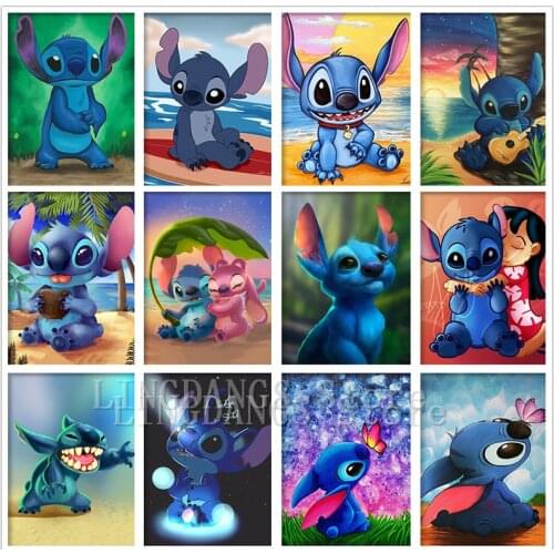 5D DIY Full Drill Diamond Painting Disney Lilo & Stitch Cartoon Stitch And Angie Diamond Mosaic Embroidery Art Home Decor Gift