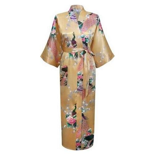 RB015 Satin Robes for Brides Wedding Robe Sleepwear Silk Pijama Casual Bathrobe Animal Rayon Long Nightgown Women Kimono XXXL