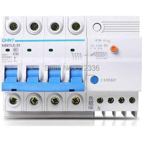 Free Shipping Two years Warranty LE C32 4P 32A 4 pole house use ELCB RCD residual current circuit-breaker earth leakage
