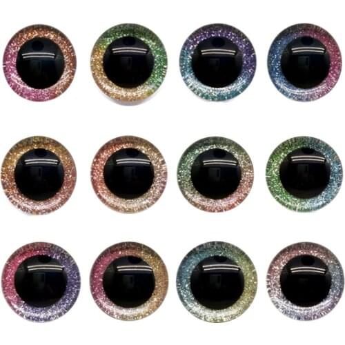 Safety 3D Glitter Eyes Plush Doll Puppet Toy Color Plastic Eyes For Amigurumi Crochet Stuffed Animal Doll Accessories DIY Supply