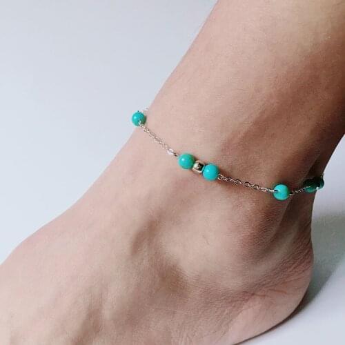 Fashion Women Chain turquoise Ankle Bracelet Anklet Foot Beach Womens Jewelry boho jewelry Ankle Gift