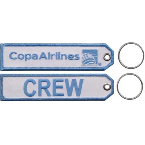 Copa Airlines Crew Custom Embroidery Keychains With Merrow Border