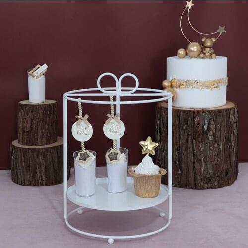 Cylindrical Cake Cupcake Display Stands Sweet Cone Bread Plates for Baking Supplies Bow Cake Stands for Wedding