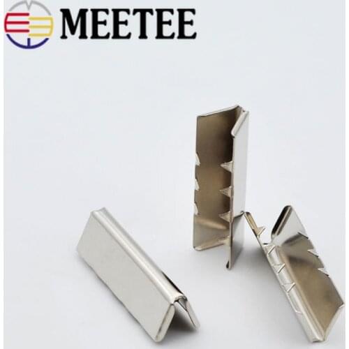 50pcs Metal Webbing Tail Clasp Strap Clip Buckle Kids Suspenders Pants Belt Buttons Leather Buckle Stopper DIY Accessories