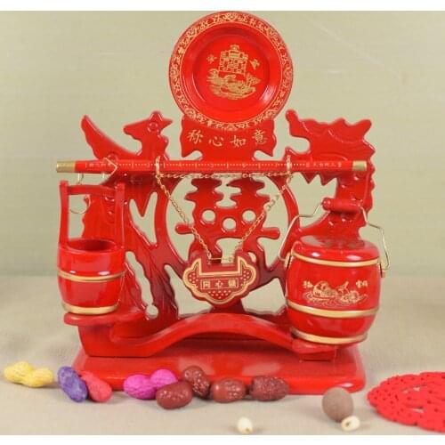 Children and grandchildren barrel suit bride and wife dowry new house mahogany mini ornaments