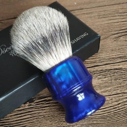 Dscosmetic super badger hair knot shaving brush with ocean resin handle