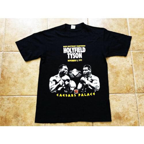 Evander Holyfield Mike Tyson Mens T-Shirt Summer Cotton Short Sleeve O-Neck T Shirt New S-3XL