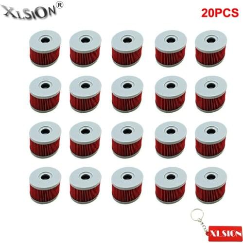XLSION 20Pcs Oil Fuel Filters For Suzuki VL125LC VL250LC Intruder GZ250 Marauder Motorcycle GN250 GN400 DRZ250 DR250S DR250SE