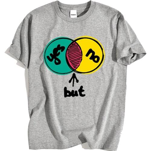Yes But No Letter Hip Hop Print Clothes Mens T-Shirt Crewneck Loose Tops Loose Breathable T Shirt New Simplicity Casual Tshirt