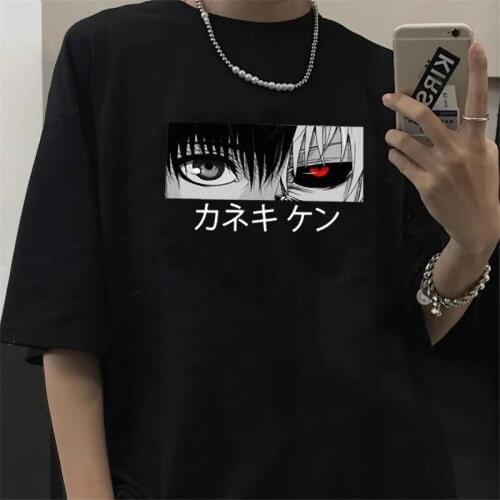 Japanese Anime Kaneki Ken Y2k Tokyo Ghoul T Shirt Men Kawaii Manga Graphic Tees Fashion Tshirt Summer 90s Tops T-shirt Male
