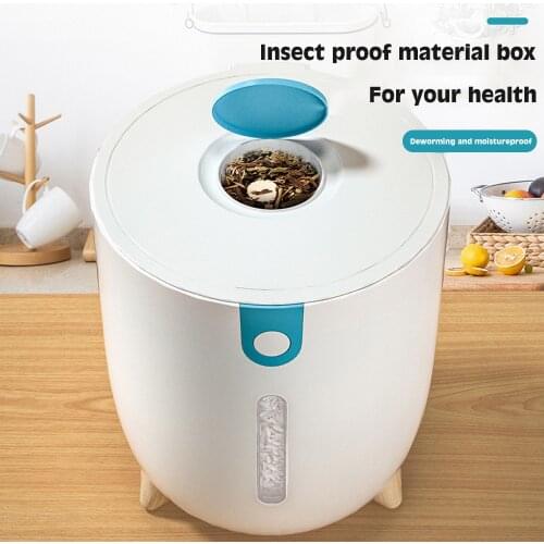 10L Sealed Jar Kitchen Cylinder Container Bucket Proof Insect Moisture Rice Grain Home Storage Pet Dog Food Store Box