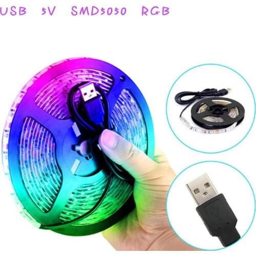 Flexible USB 5V 7 Colors Change String Light for TV Background Decor Keys Style