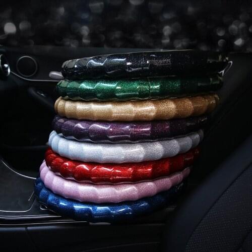 Crystal Bling Car Accessories Rubber Steering-Wheel Cover Auto Interior Decoration Latex Plastics Steering Wheel Covers Women