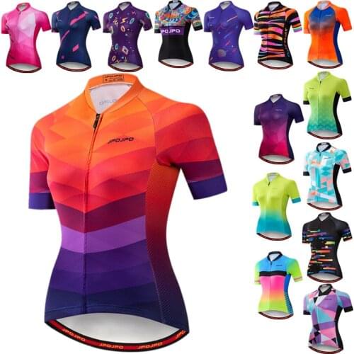 JPOJPO 2021 Cycling Jersey Women Breathable Mountain Bike Jersey Tops Anti-UV Bicycle Shirt Racing Sport Cycling Clothing Ropa