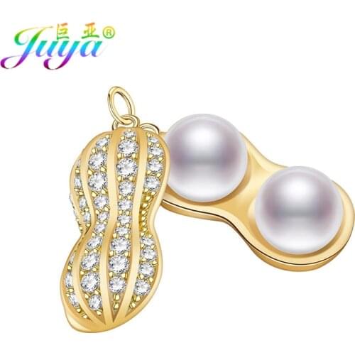 Juya DIY Womens Jewelry Accessories Handmade Pearls Charms Peanut Pendants For Handmade Women Fashion Pendant Jewelry Making