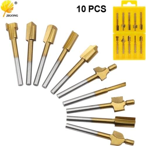 Burr pocket knife 10pcs titanium plated trimming woodworking trimming knife small milling cutter carving knife