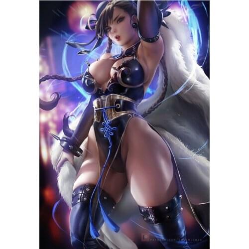 Street Game Chunli Fighting Girl Canvas Painting Custom Print Japanese Anime Poster Wall Art Picture for Bedroom Living Room