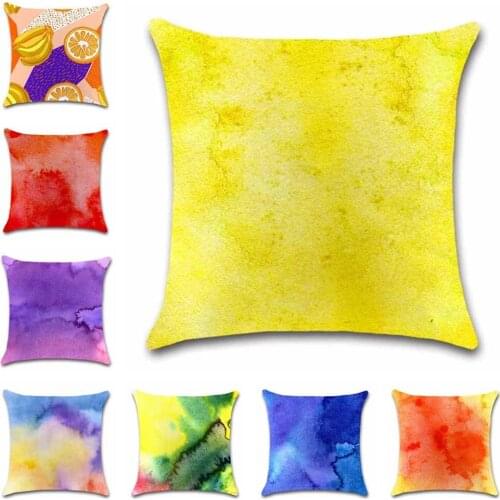Colorful watercolor decorative print Cushion Cover Decor chair Home sofa coffee shop seat friend kids bedroom gift pillowcase