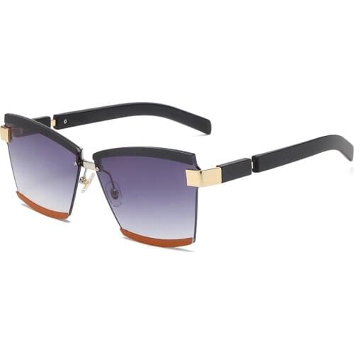 High Quality Fashion Luxury Designer Sun Glasses For Women Casual Semi-rimless Sunglasses Female UV400 Goggle Gradient Glasses