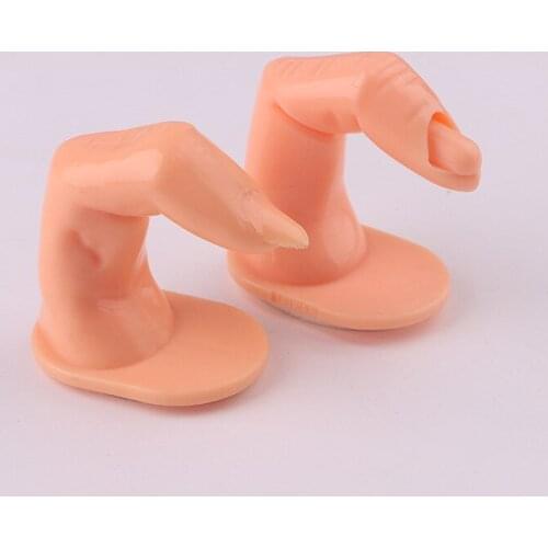 New Plastic Fake Finger Nails False Tips Natural Practise Hand Model Training Gel Polish Stand Display Nail Art Tool Kit