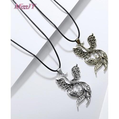 New Vintage Pendant Phoenix Fire Bird Necklace Firebird Pendant Jewelry Angel Wing Necklace Phoenix Bird Pendant Punk Style