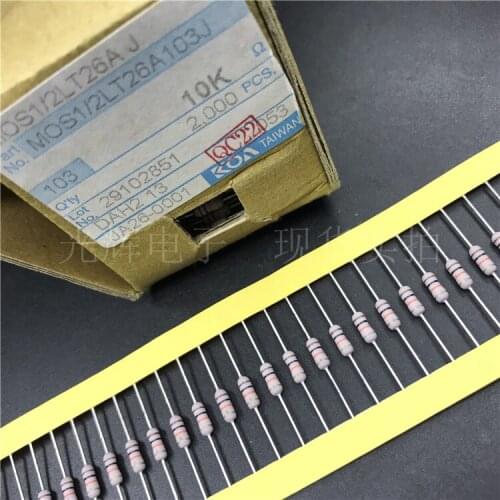 Original new 100% MOSX1/2LT26A103J 10K 1/4W 5% color ring small metal film copper resistor (Inductor)
