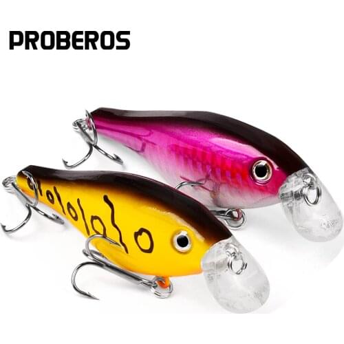 PROBEROS Fishing lure 3.3"/11.09g Fishing Bait 6 color Crankbait Fishing Tackle