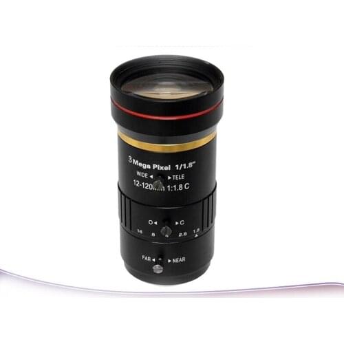 Industrial lens 12-120mm long focal length 1/1.8 inch HD 3 million C-mount machine vision zoom lens