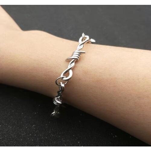 Small Wire Brambles Alloy Unisex Choker Bracelet Women Hip-hop Gothic Punk Style Barbed Wire Little Thorns Bracelets Gifts
