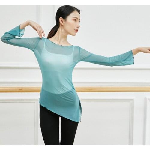 Adult Mesh Oriental Latin Belly Dance Top Transparent Blouse Shirt Costume for Sale Women Dancing Clothes Dancer Wear Clothing