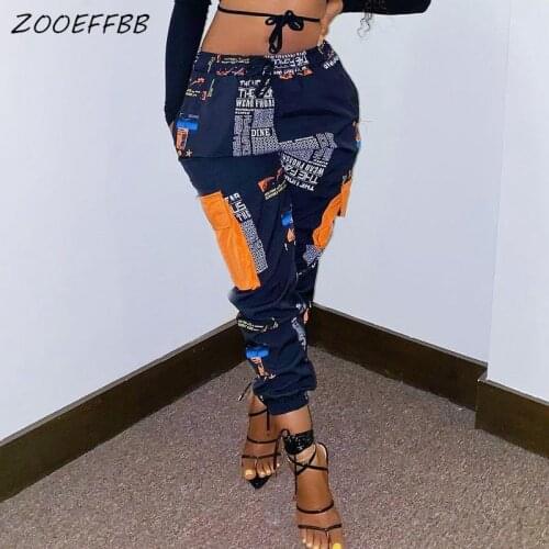 ZOOEFFBB Aesthetic Printed Casual Midi Waist Graffiti Pants Women Festival Clotheing Trendy Bottom Trousers Leggings Sweatpants
