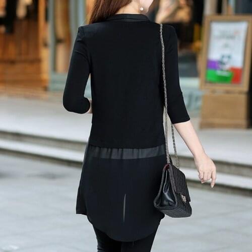 Spring And Summer Thin Women Blazers And Jackets Chiffon Patchwork Windbreaker Swallowtail Blazer Feminino CJ021