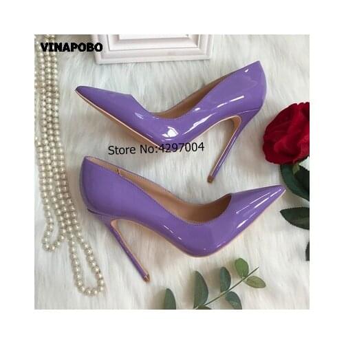 VINAPOBO Sexy Shoes Pump Super High Heel Genuine Patent Leather Pumps Fashion Party Wedding Shallow Elegant Office Lady Shoes