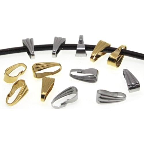 100pcs Stainless Steel Pendant Clips Pinch Bail Clasps Buckle Charm Necklace Hook Connector for DIY Jewelry Making Accessories