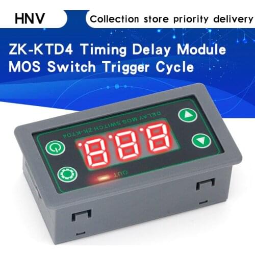 ZK-KTD4 MOS switch trigger cycle timing delay module solenoid valve control 5v12v2v with instrument case
