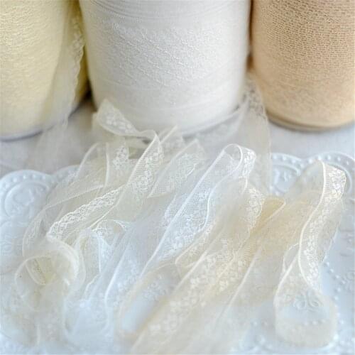 1.5cm x 2 Yards White Beige Color Doll Lace Small Dot Polyester High Quality Lace Decoration DIY Accessories