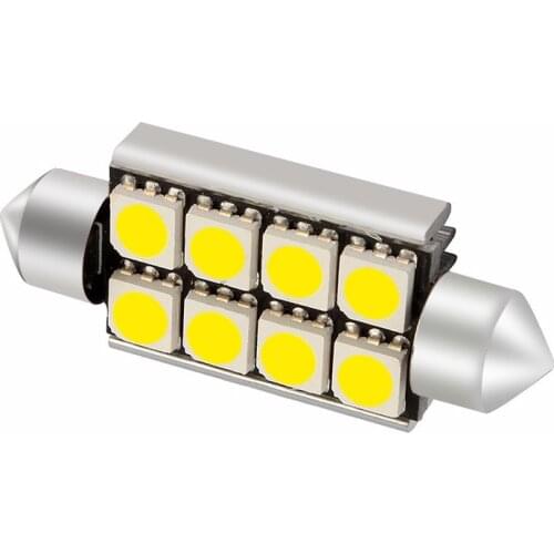 1PC C5W LED Canbus Festoon 31mm 36mm 39mm 41mm 5050 8SMD car Bulb Interior Reading Light License Plate Lamp White free error