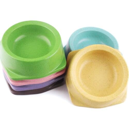 1PCS Random Color Pet Food Bowl Creative Bamboo Fiber Non-slip Cat Food Bowl Pet Water Bowl Pet Supplies Feeding Bowls