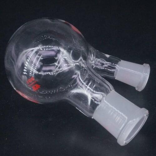 100ml 24/14# Central/Branch Joint 2-neck Round Bottom Lab Glass Boiling Flask