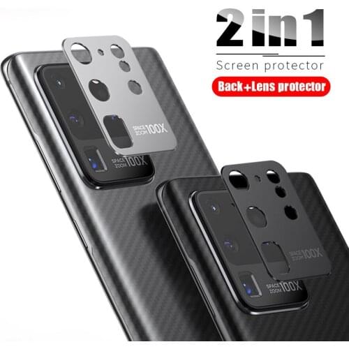 2 in 1 Metal Camera Lens Protector For Samsung Note 20 S20 Plus Ultra Carbon Fiber Back Screen Protector Sticker