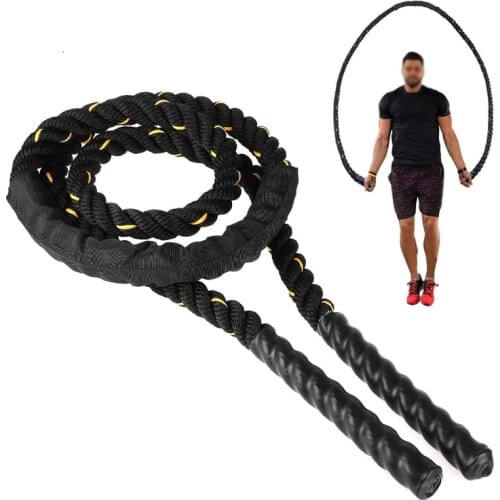 3m Heavy Jump Rope Crossfit Weighted Battle Skipping Rope With Protective Sleeve Portable Gym Strenght Training Fitness Equipmen
