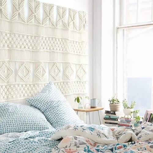 52"x 47" Macrame Wall Hanging Macrame Curtain Panel Boho Wedding Woven Wall Art Home Wall Decor