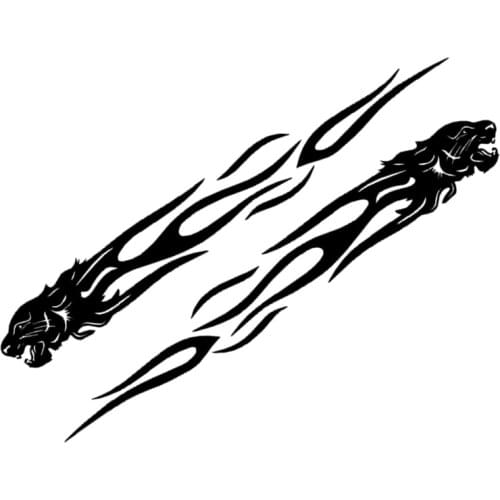 2PCS Tigers Flame Pattern Car Stickers Cyter Creative Funny Decoration Decals For Doors Vinyls Auto Tuning Styling D21