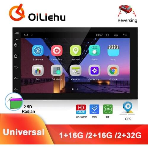OiLiehu 2 Din Android 9.1 Car Radio GPS Stereo Receiver 7'' Multimedia Player For Volkswagen Nissan Hyundai Toyota CR-V KIA